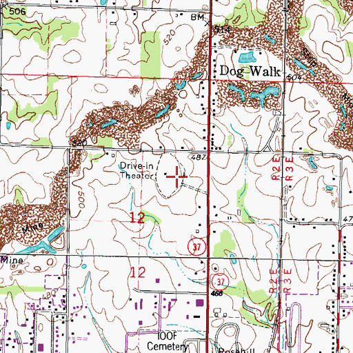 Topographic Map of WDDD-FM (Marion), IL