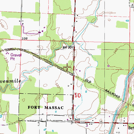 Topographic Map of WRIK-FM (Metropolis), IL