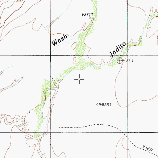 Topographic Map of Jeddito Wash, AZ