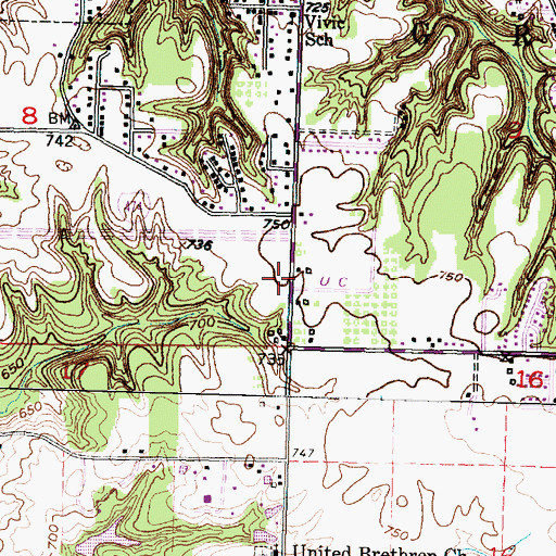 Topographic Map of WCBU-FM (Peoria), IL