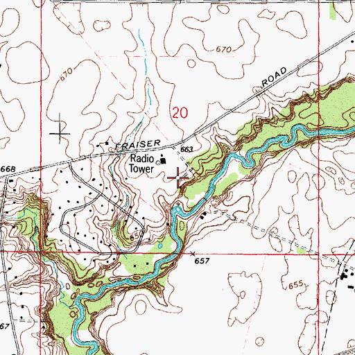 Topographic Map of WSPY-FM (Plano), IL