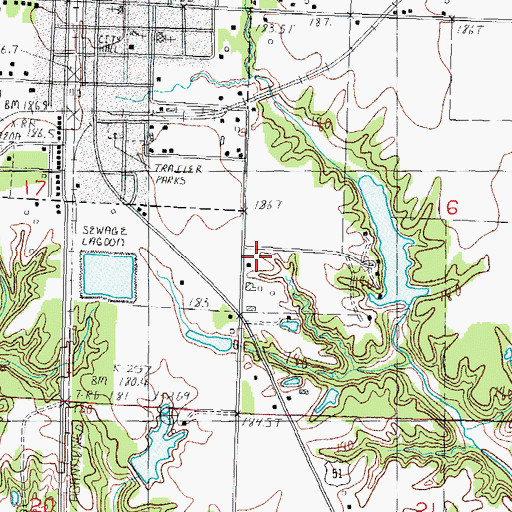 Topographic Map of WJLY-FM (Ramsey), IL