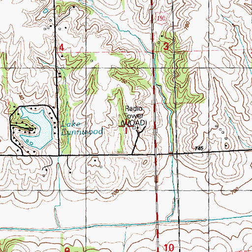 Topographic Map of WQAD-TV (Moline), IL