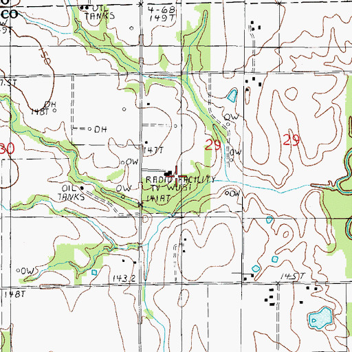 Topographic Map of WUSI-TV (Olney), IL