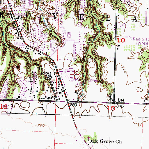 Topographic Map of WEEK-TV (Peoria), IL