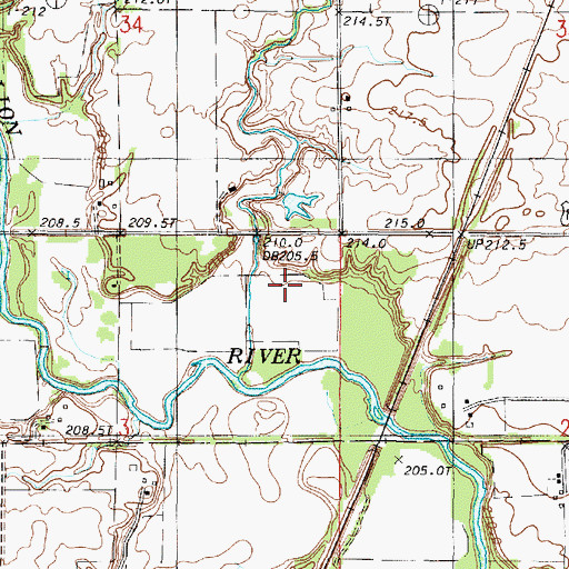 Topographic Map of WCCU-TV (Urbana), IL