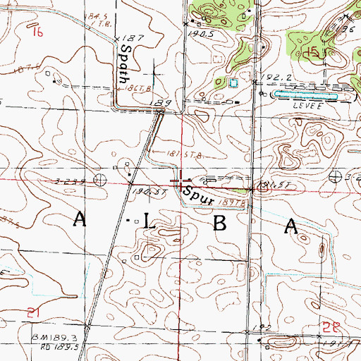 Topographic Map of Township of Alba, IL