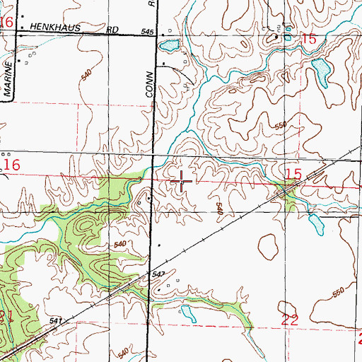Topographic Map of Township of Alhambra, IL