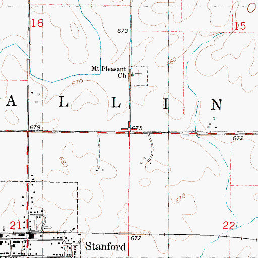 Topographic Map of Township of Allin, IL