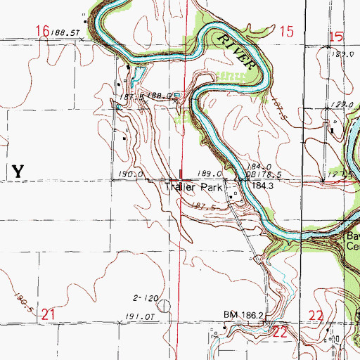 Topographic Map of Township of Amity, IL