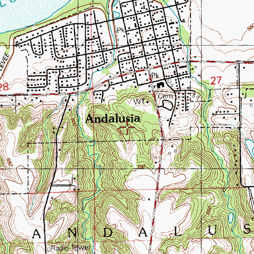 Topographic Map of Township of Andalusia, IL