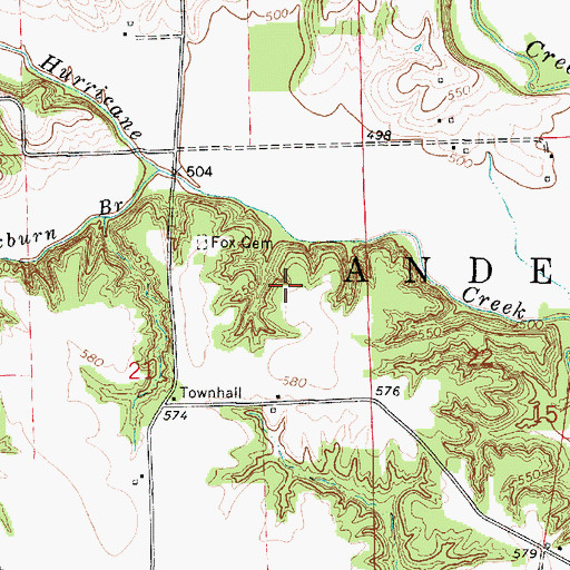 Topographic Map of Township of Anderson, IL
