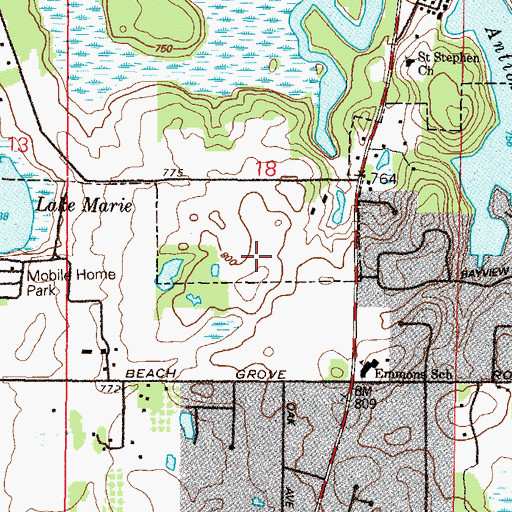 Topographic Map of Township of Antioch, IL