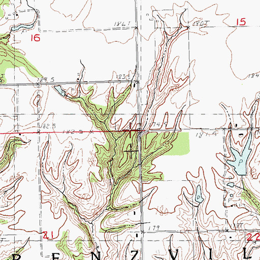 Topographic Map of Township of Arenzville, IL