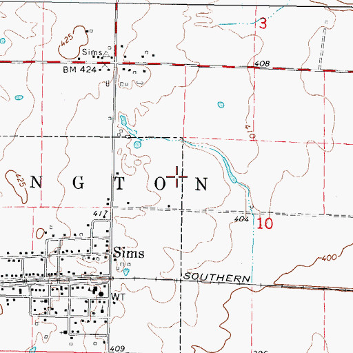 Topographic Map of Township of Arrington, IL