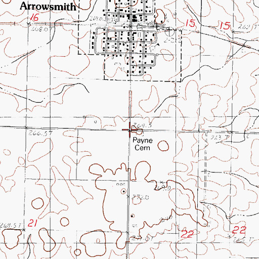 Topographic Map of Township of Arrowsmith, IL