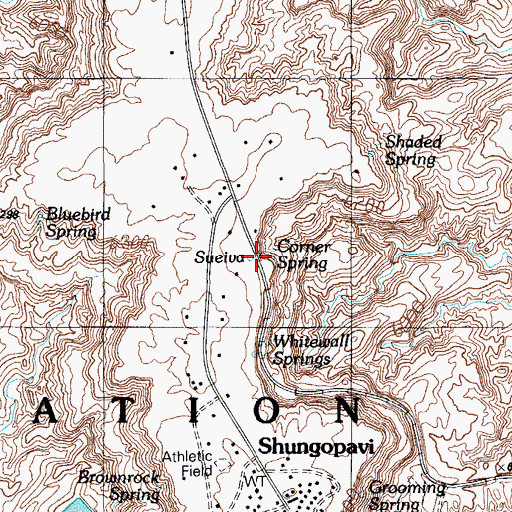 Topographic Map of Corner Spring, AZ