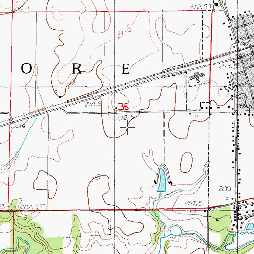Topographic Map of Township of Ashmore, IL