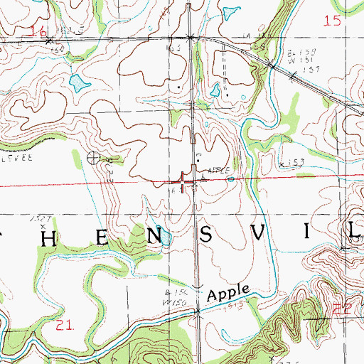 Topographic Map of Township of Athensville, IL