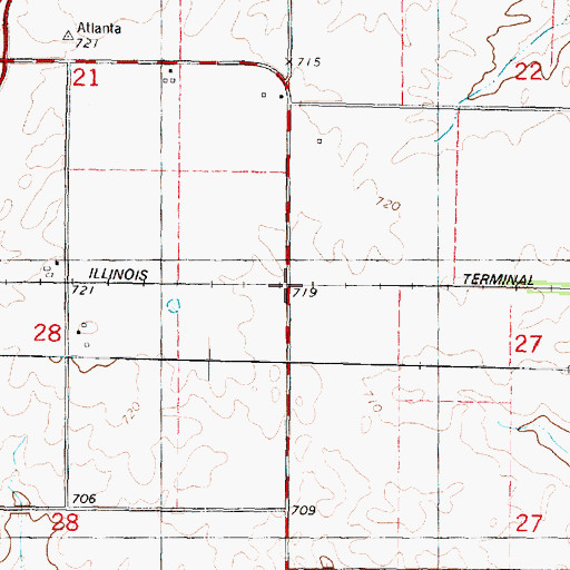Topographic Map of Township of Atlanta, IL