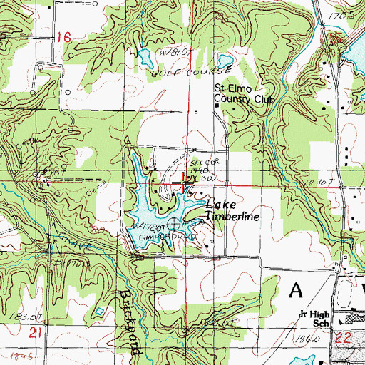 Topographic Map of Township of Avena, IL