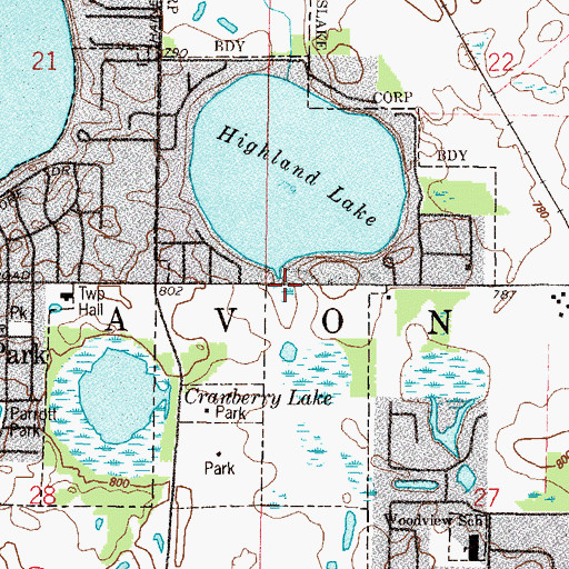 Topographic Map of Township of Avon, IL