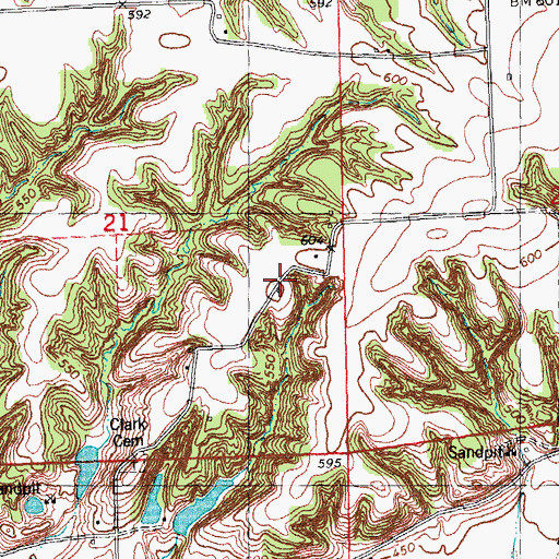 Topographic Map of Township of Bainbridge, IL