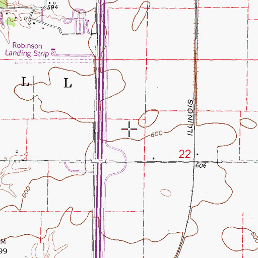 Topographic Map of Township of Ball, IL