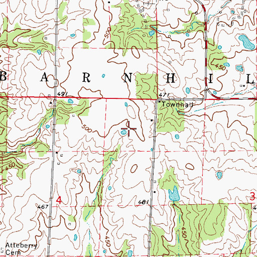 Topographic Map of Township of Barnhill, IL