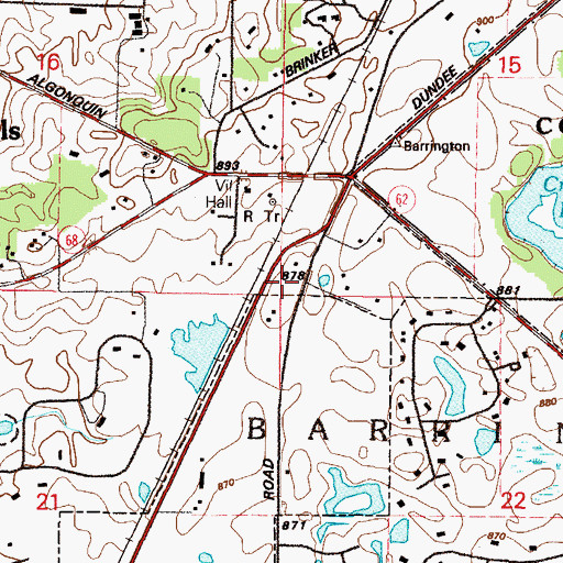 Topographic Map of Township of Barrington, IL