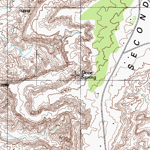 Topographic Map of Dove Spring, AZ