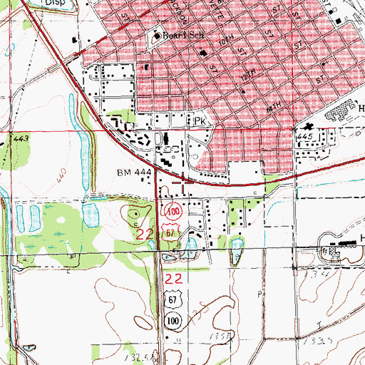 Topographic Map of Township of Beardstown, IL