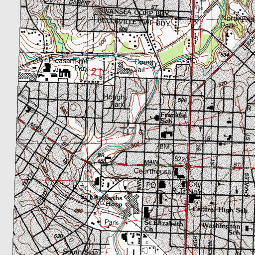 Topographic Map of Township of Belleville, IL
