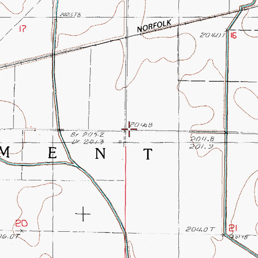 Topographic Map of Township of Bement, IL