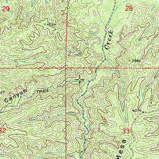 Topographic Map of First Trail Canyon, AZ
