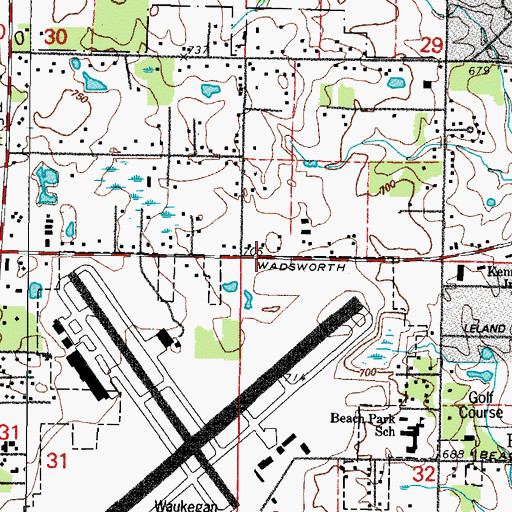 Topographic Map of Township of Benton, IL