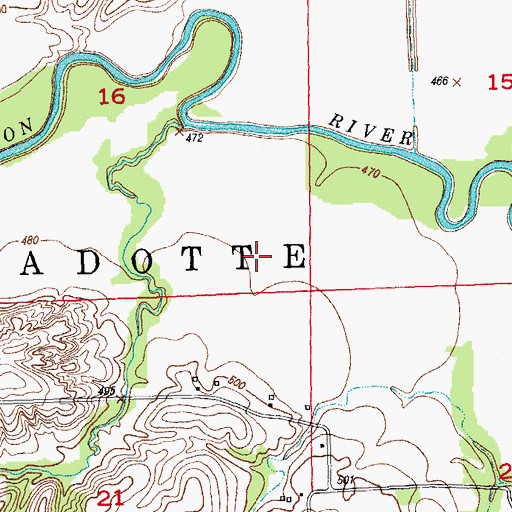 Topographic Map of Township of Bernadotte, IL