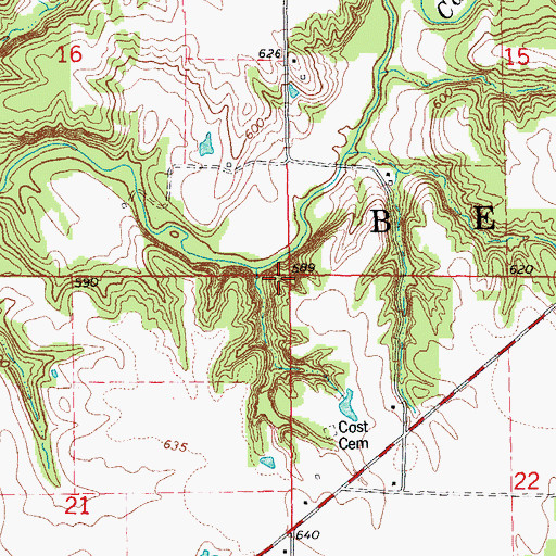 Topographic Map of Township of Bethel, IL