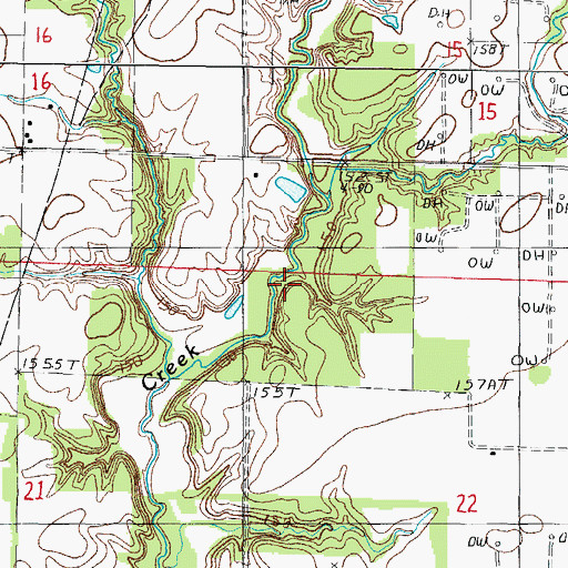 Topographic Map of Township of Bible Grove, IL