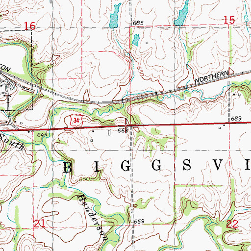 Topographic Map of Township of Biggsville, IL