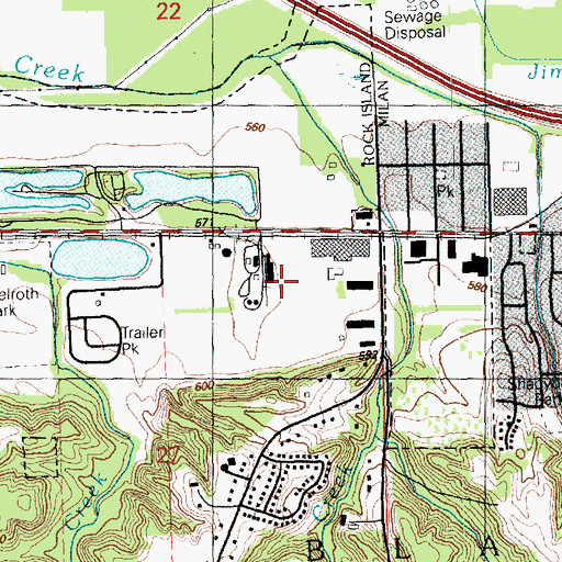 Topographic Map of Township of Blackhawk, IL