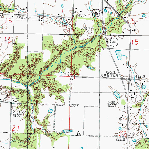 Topographic Map of Township of Blair, IL