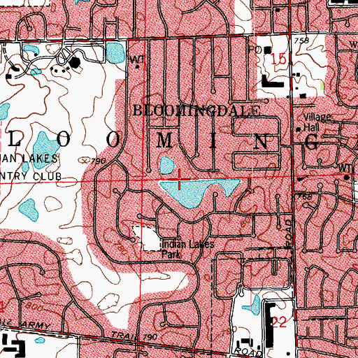 Topographic Map of Township of Bloomingdale, IL
