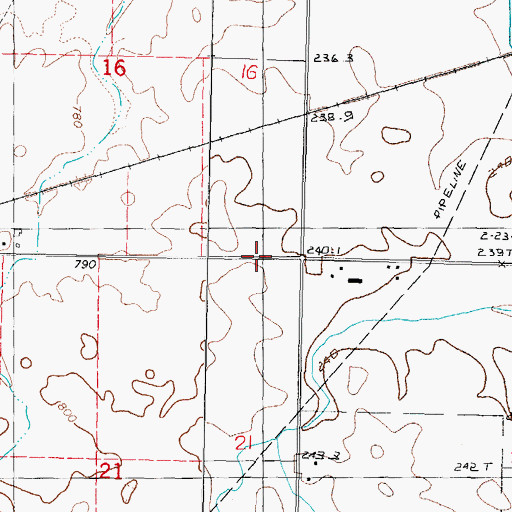 Topographic Map of Township of Blue Mound, IL