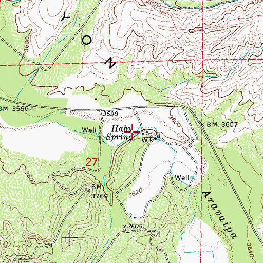Topographic Map of Haby Spring, AZ