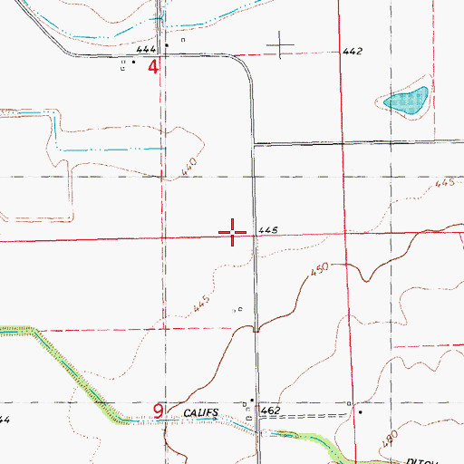 Topographic Map of Township of Bluff Springs, IL