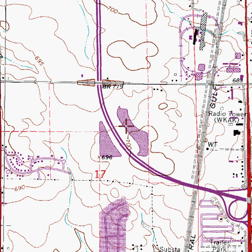 Topographic Map of Township of Bourbonnais, IL