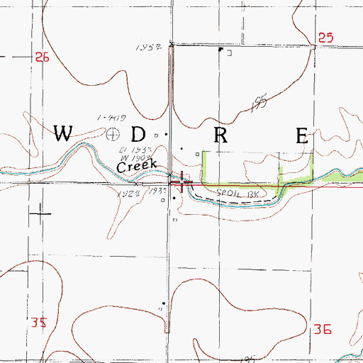 Topographic Map of Township of Bowdre, IL