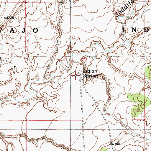 Topographic Map of Indian Spring, AZ