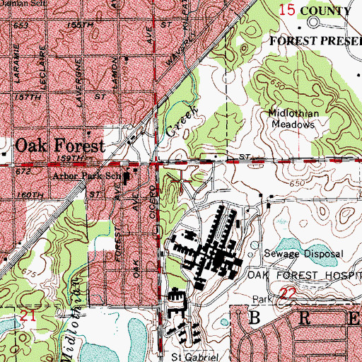 Topographic Map of Township of Bremen, IL